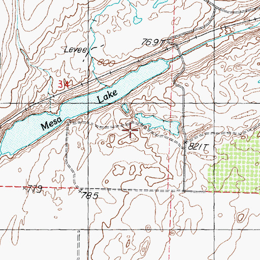 Topographic Map of Bernsens 810 Reservoir Dam Number Two, WA