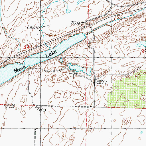 Topographic Map of Bernsens 810 Reservoir Dam Number Three, WA