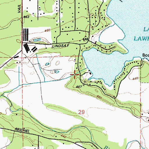 Topographic Map of Lake Lawrence Dam, WA