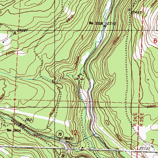 Topographic Map of Loup Loup Dam, WA