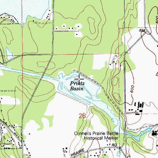 Topographic Map of Printz Basin North Dike Dam, WA