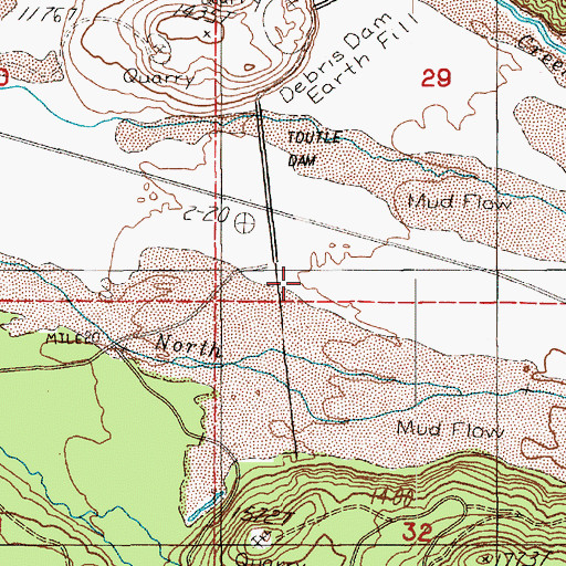 Topographic Map of North Fork Toutle Debris Dam A, WA