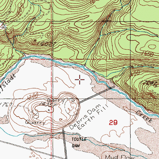 Topographic Map of North Fork Toutle Debris Dam B, WA
