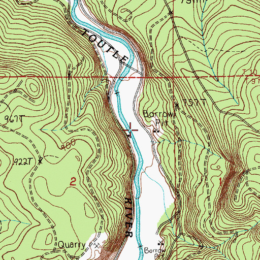 Topographic Map of South Fork Toutle Debris Dam, WA