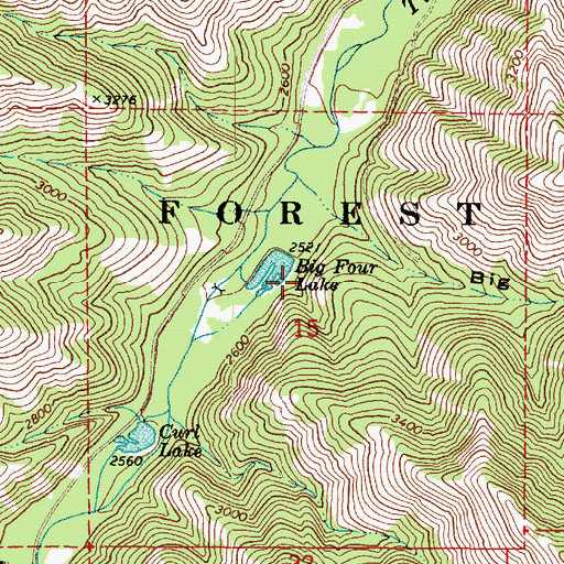 Topographic Map of Big Four Lake Dam, WA