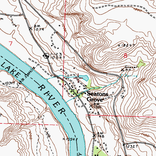 Topographic Map of Seatons Lake, WA