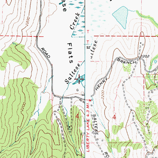Topographic Map of Deruwe Dam, WA
