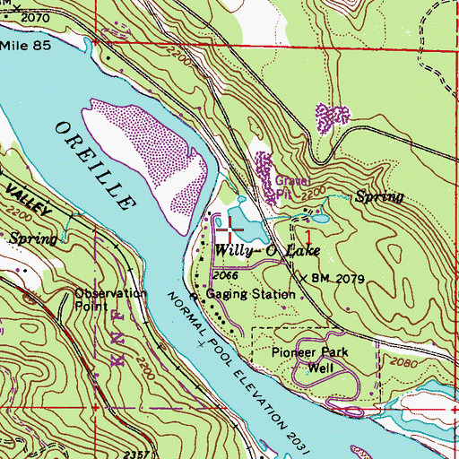 Topographic Map of Willy-O Lake, WA