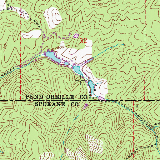Topographic Map of Lynda Lake Dam, WA