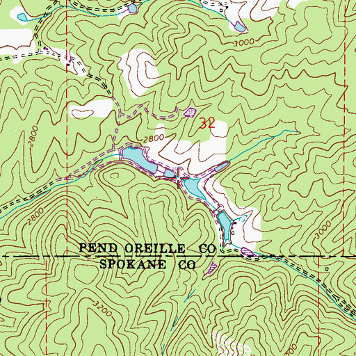 Topographic Map of Isabelle Lake Dam, WA