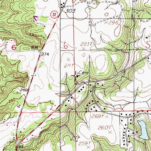 Topographic Map of Saint John Church, AL