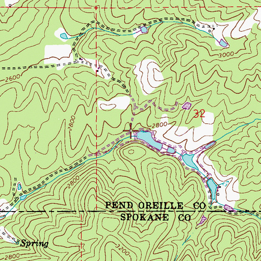 Topographic Map of Decie Lake Dam, WA