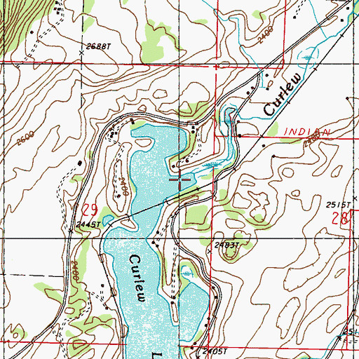 Topographic Map of Curlew Lake Dam, WA