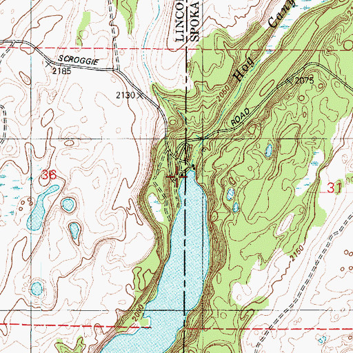 Topographic Map of Fishtrap Lake Dam, WA