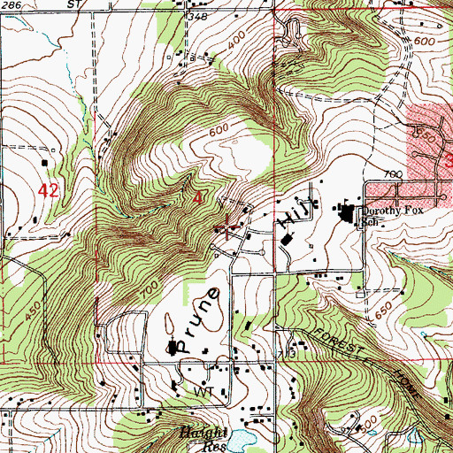 Topographic Map of Crisman Reservoir Dam, WA