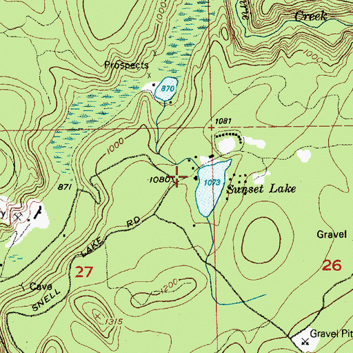 Topographic Map of Sunset Lake Dam, WA