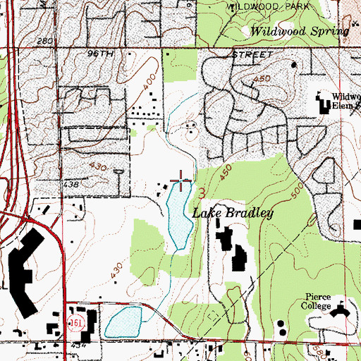 Topographic Map of Bradley Lake Dam, WA