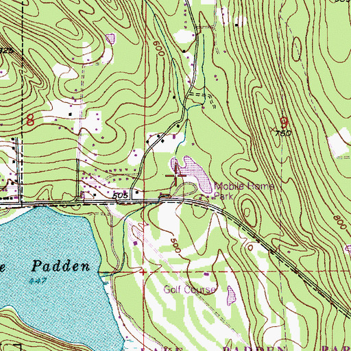 Topographic Map of Bullard Lake, WA