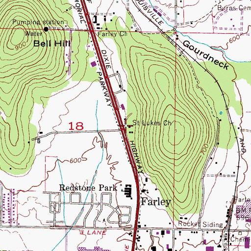 Topographic Map of Saint Luke Missionary Baptist Church, AL