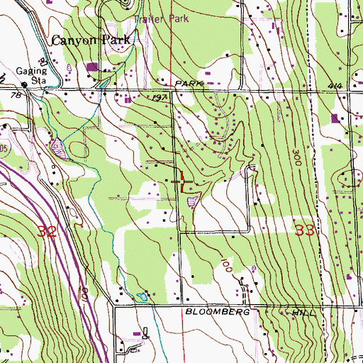Topographic Map of Cook Dam, WA