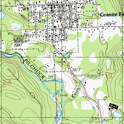 Topographic Map of Sweet Dam, WA