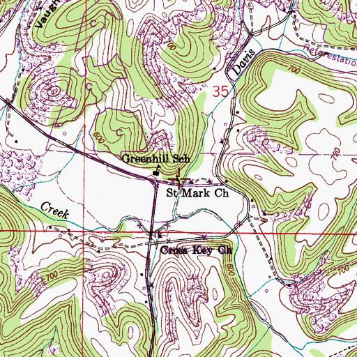 Topographic Map of Saint Mark Church, AL