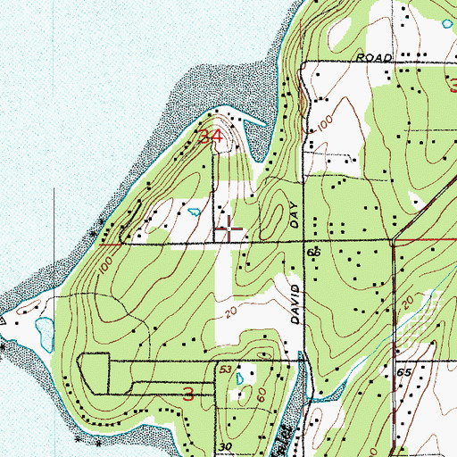 Topographic Map of Reed Dam, WA