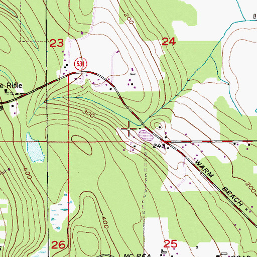 Topographic Map of Edward Springs Reservoir Dam, WA