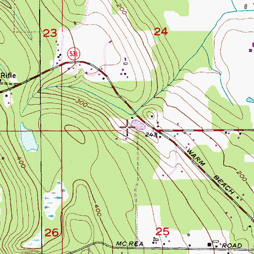 Topographic Map of Edward Springs Reservoir, WA