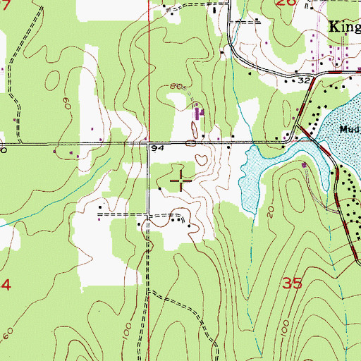 Topographic Map of Courtenay Dam, WA
