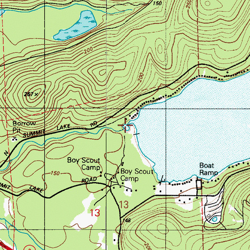 Topographic Map of Summit Lake Dam, WA