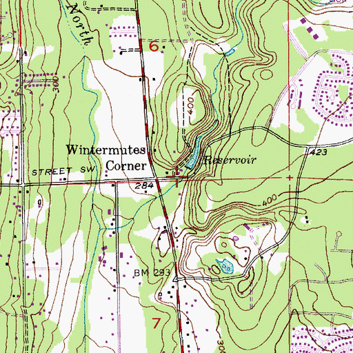 Topographic Map of Garhart Reservoir Dam, WA