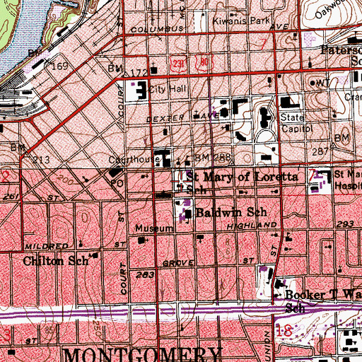 Topographic Map of Saint Mary of Loretta School, AL