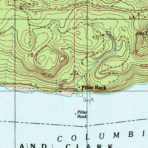 Topographic Map of Pillar Rock Dam Number Two, WA