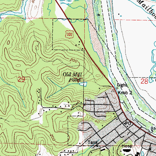 Topographic Map of Old Mill Pond Dam, WA