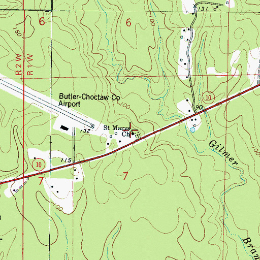 Topographic Map of Saint Mary United Methodist Church, AL