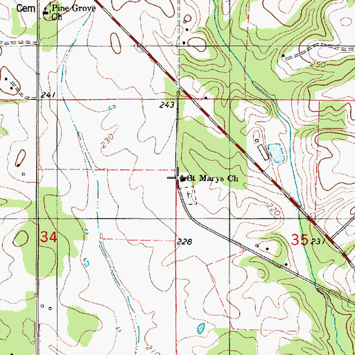 Topographic Map of Saint Marys African Methodist Episcopal Church, AL