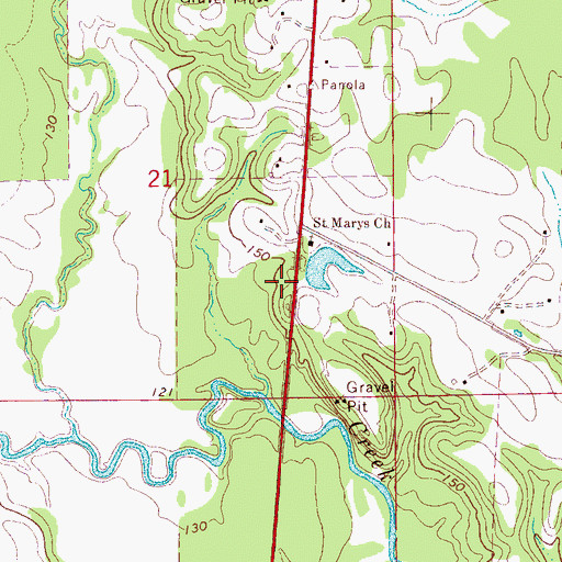Topographic Map of Saint Marys Church, AL