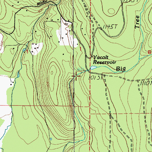 Topographic Map of Yacolt Reservoir Dam, WA