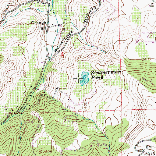 Topographic Map of Zimmerman Pond, WA
