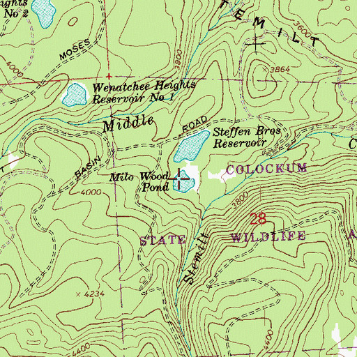 Topographic Map of Milo Wood Pond Dam, WA