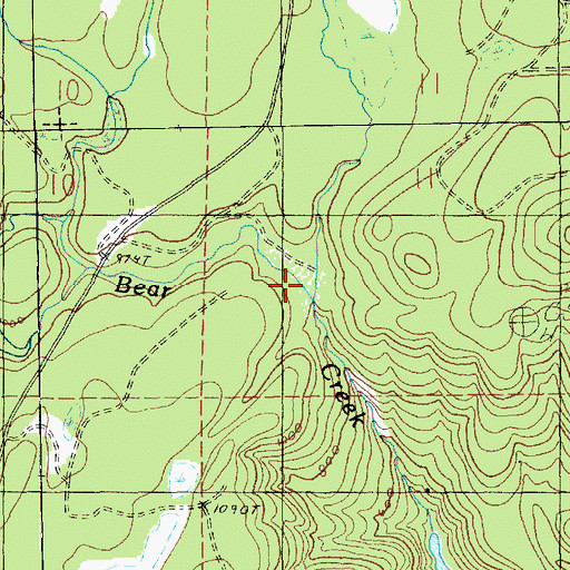 Topographic Map of Bear Creek Dam, WA