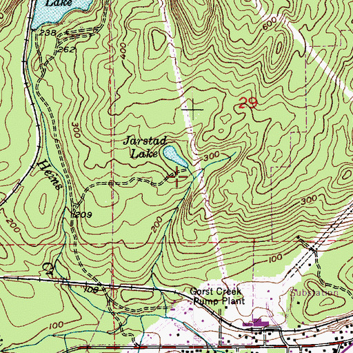 Topographic Map of Jarstad Lake Dam, WA