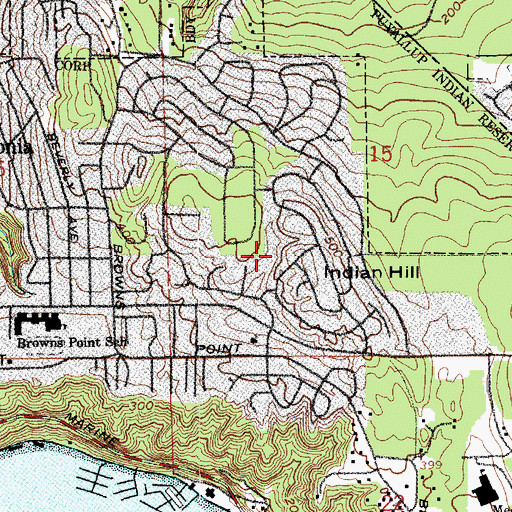 Topographic Map of Indian Hill Reservoir, WA