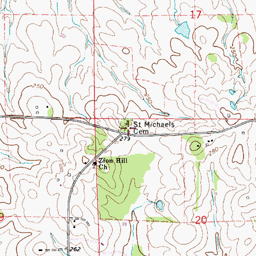 Topographic Map of Saint Michaels Cemetery, AL