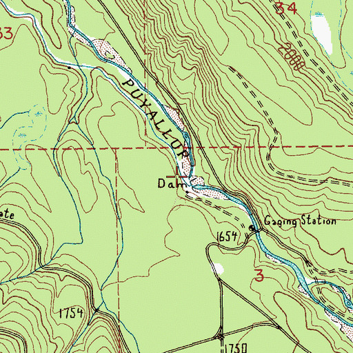 Topographic Map of Electron Diversion Dam, WA