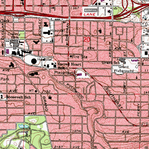 Topographic Map of Rockwood Vista Reservoir, WA