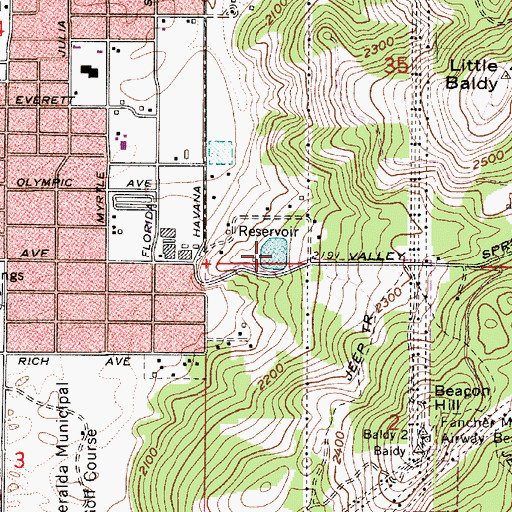 Topographic Map of North Hill Reservoir, WA