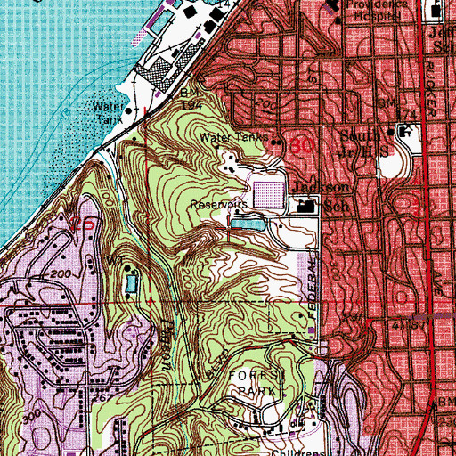 Topographic Map of Reservoir Number Two, WA