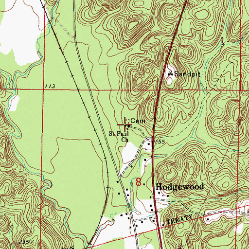 Topographic Map of Saint Paul United Methodist Church, AL